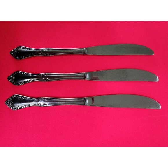 Estia Cascade Dinner Knife Stainless Glossy Flatware Lot of 3 Knives Korea - Picture 2 of 3